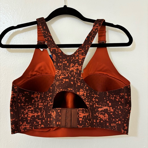 NWT Brooks Seamless Racerback Run Bra Size 40E | Glitch Print/Copper | 350085213 - Picture 6 of 9